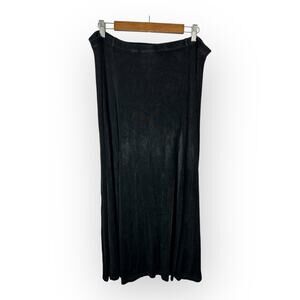 Chicos Travelers size 2 US Large 12 Maxi Skirt Pull On Stretch Slinky Black